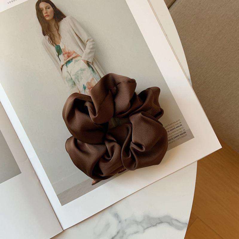 Korean Dongdaemun Women's French Silk Hair Scrunchie - Elegant Satin Hair Tie Accessories