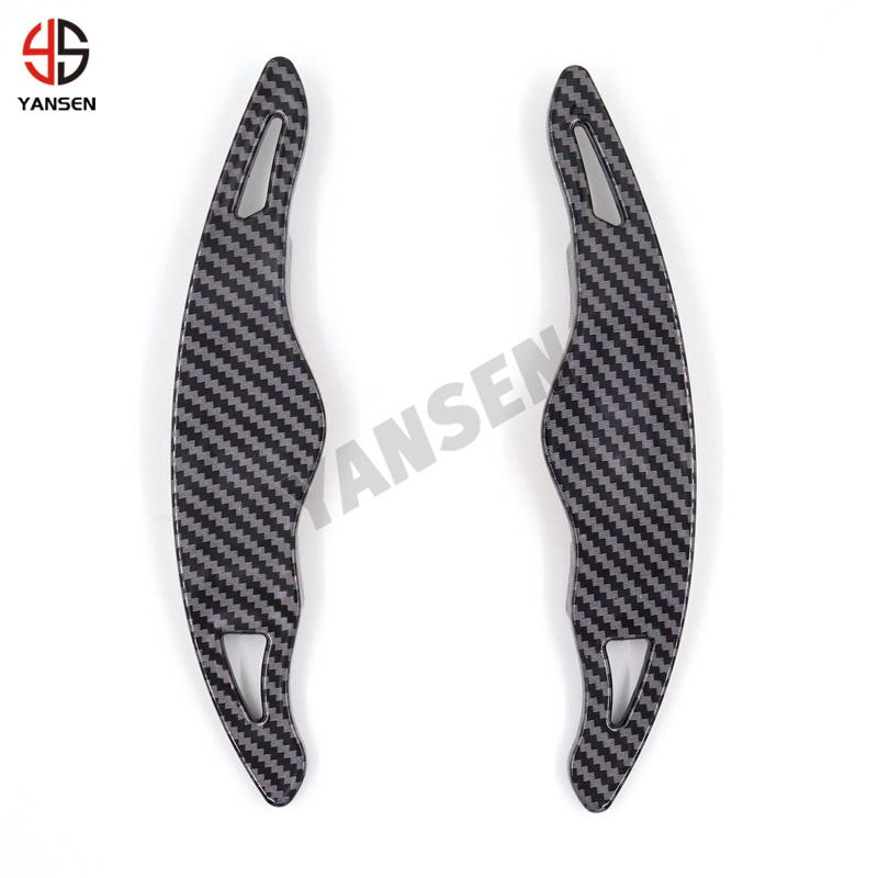 New Carbon Fiber Pattern Steering Wheel Shift Paddle Shifter Extension For Hyundai Elantra Sonata Tucson Genesis G70 Accessories