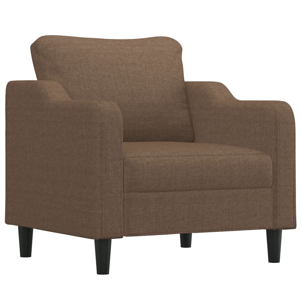 Vidaxl Fotel Z Podnóżkiem, Brązowy, 60 Cm, Obity Tkaniną