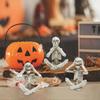 Gothic Skeleton Figures 3PCS Mini No Listen No Look No Say Skeleton Resin Outdoor Yard Sculpture Figurines For Halloween