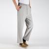 Herren Business Casual Lockere Hose Männlich Einfarbige Taschen Leinenhose Atmungsaktiv Mode Weich Bequem Hose Große Größen