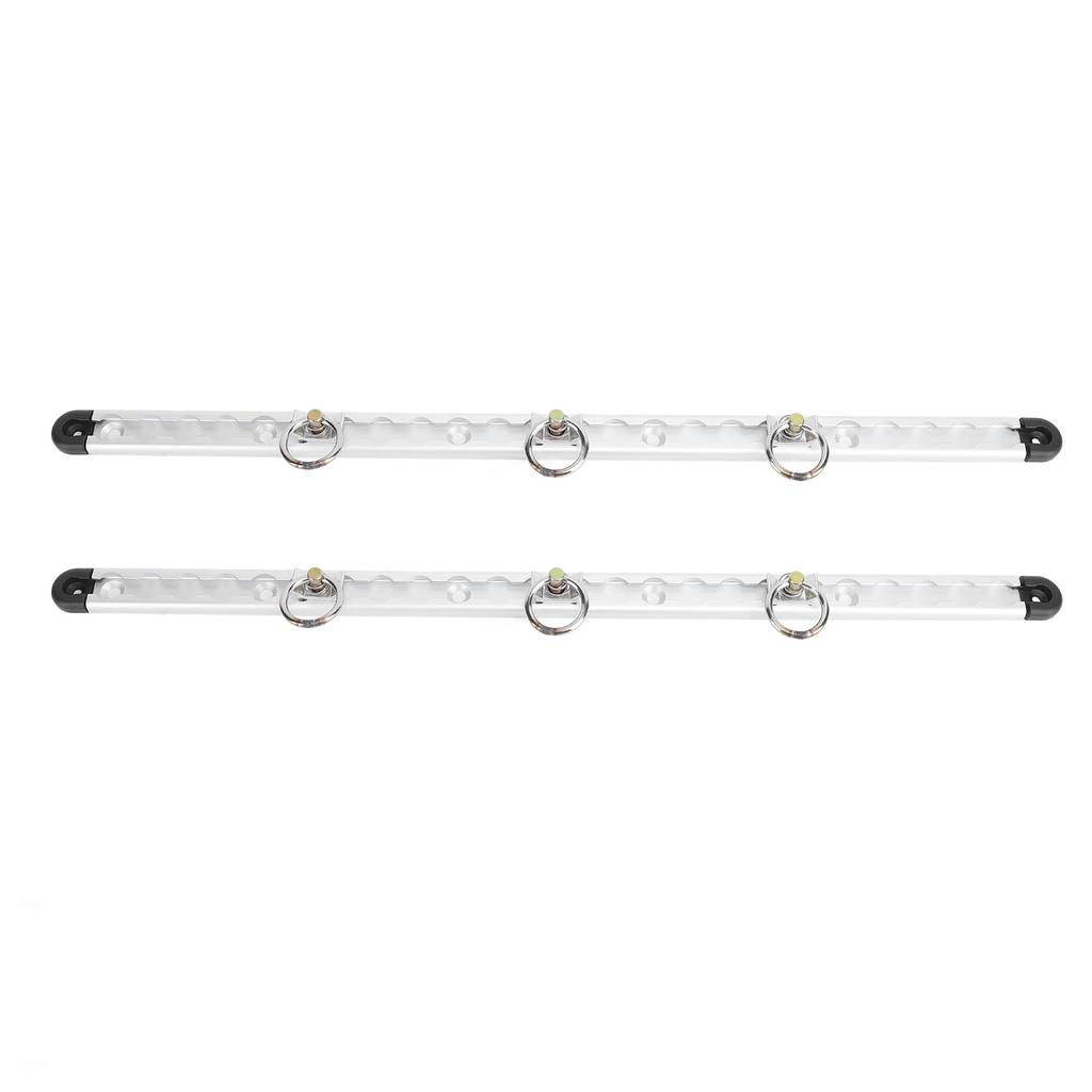 Pair of 23.6in Aluminium L Tracks with 6pcs Single Stud Fitting Round Ring for Truck Beds Trailers Cargo Tie Down