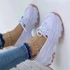 Spring summer new front lace-up casual single shoes thick sole platform large size round head single shoes flats C1043