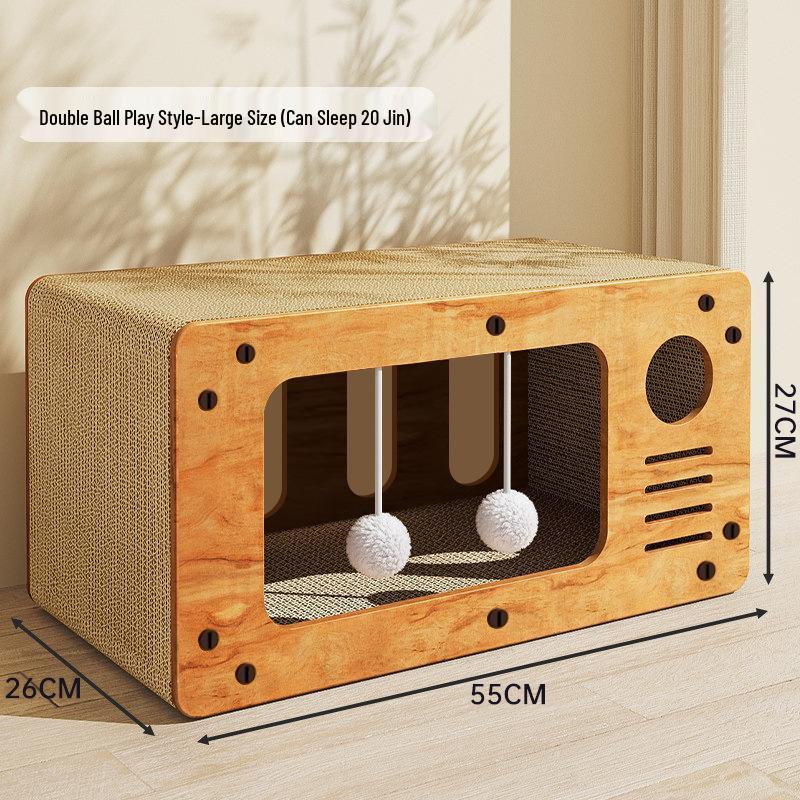 All-Season Durable Cat Scratching Board & Bed - Scratch-Resistant, Non-Shedding, Cat Claw Sharpener & House