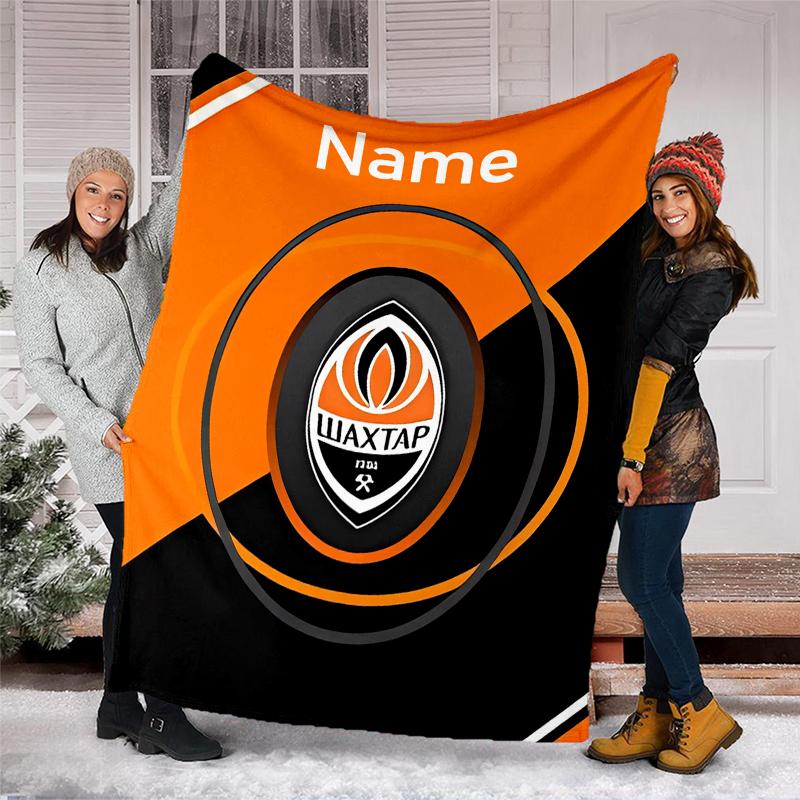 Personalized Custom Name Blanket - FC Shakhtar Donetsk Print Design,Blanket for Sofa,Bed,Travel,Camping - Soft and Warm, Great Gift