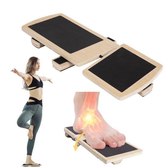 Foot Stretcher Wood Balance Board with Anti-Slip Surface Sprained Ankle Relief Plantar Fasciitis Foot
