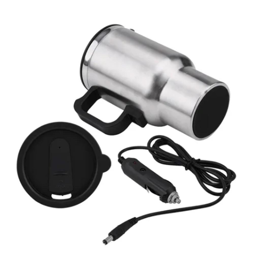 12V Car Heating Cup Large Capacity Leak Proof Steel Cigarette Lighter Heating Mug for Vehicles