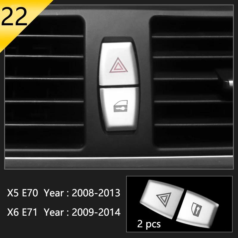 For BMW X5 X6 E70 E71 E72 Car Styling interior Buttons panel frame Decoration Cover Trim Car Sticker stainless steel Accessories