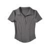 Korean version of fishbone POLO collar slim-fitting short-sleeved T-shirt women's small summer new chic t-shirt top