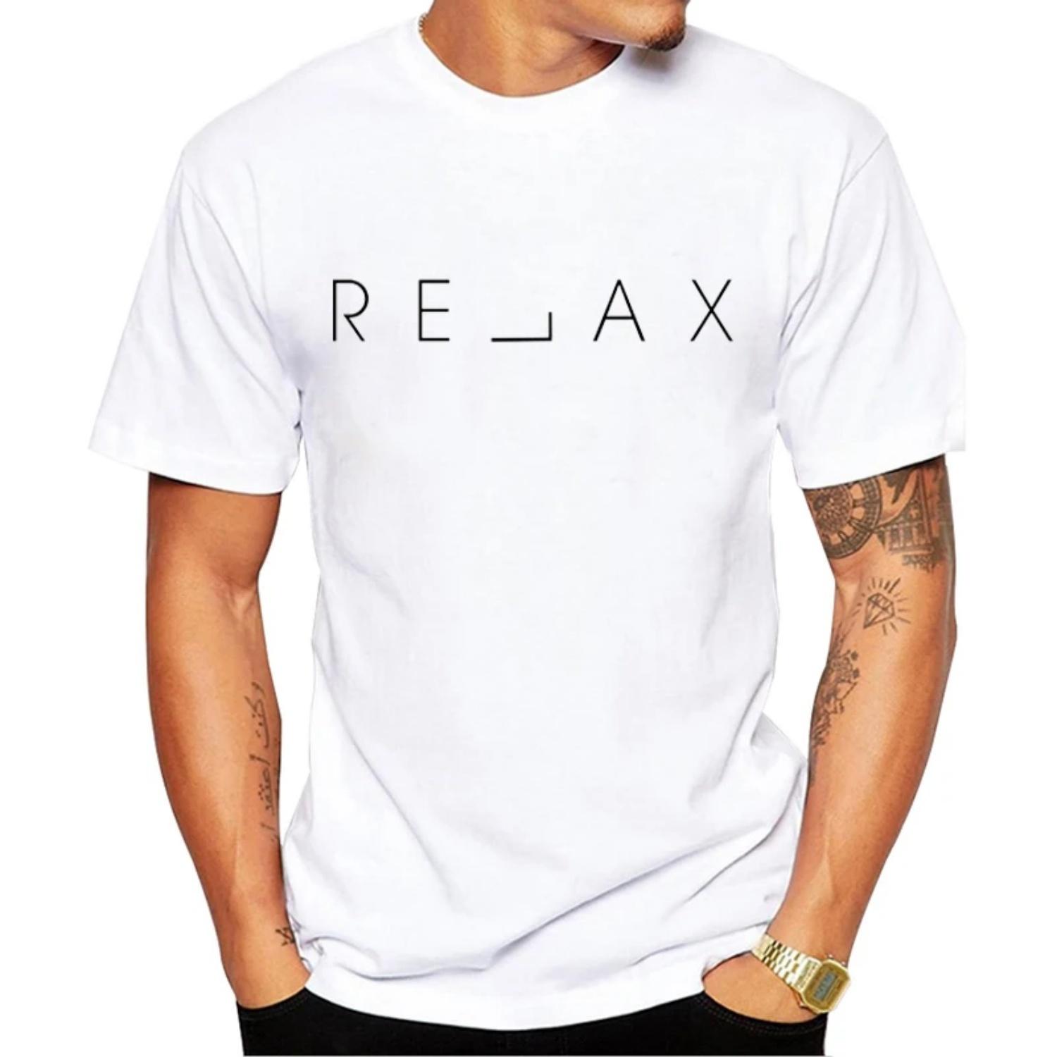 

Hipster Relax Men T-Shirt Short Sleeve O-Neck Tee Fashion Letter Printed Tshirts Funny Tops S чёрный