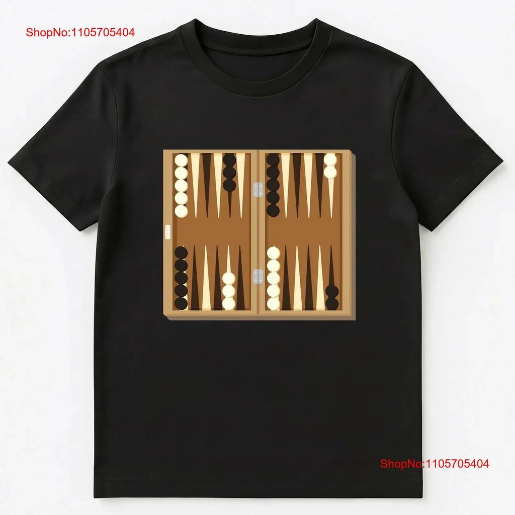 T-shirt con Tabellone da Gioco del Backgammon Top Vintage per l'Uso Quotidiano Elasticizzato Unisex Morbido Streetwear