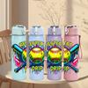 1PC Softball Respect Drip Letter Art 750ml Color Plastic Water Bottle Leakproof Flip Straw Lid For Sports Office Home Use