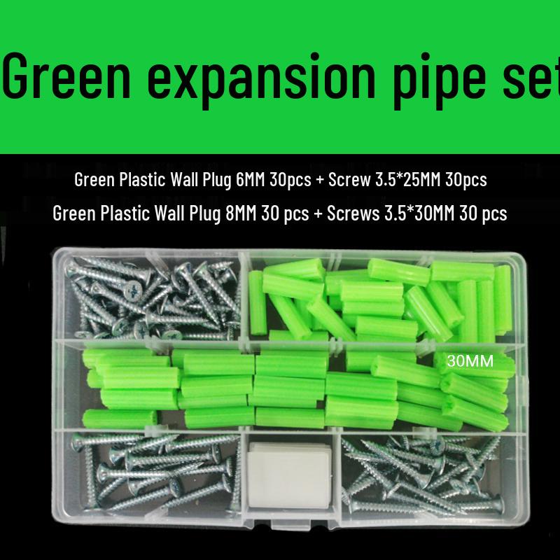 Plastic Expansion Tube: Round, Square, Triangle Wall Plug & Screw Set
