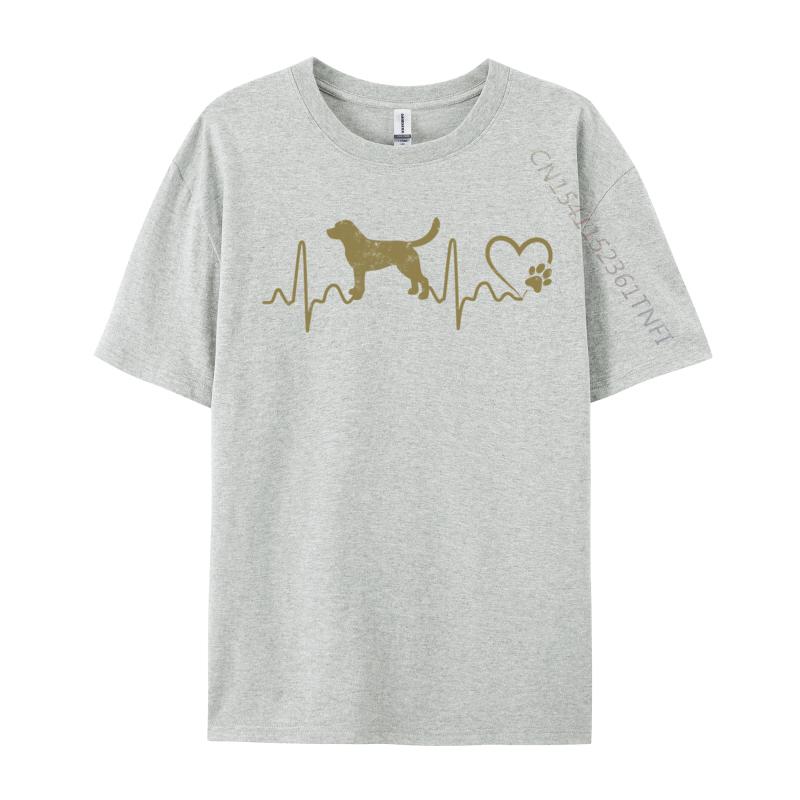 Labrador Retriever Heartbeat Dog Lover Paw Print Ekg Pulse Discount Student T Shirts T Shirt Printed Tops Tees Top Quality