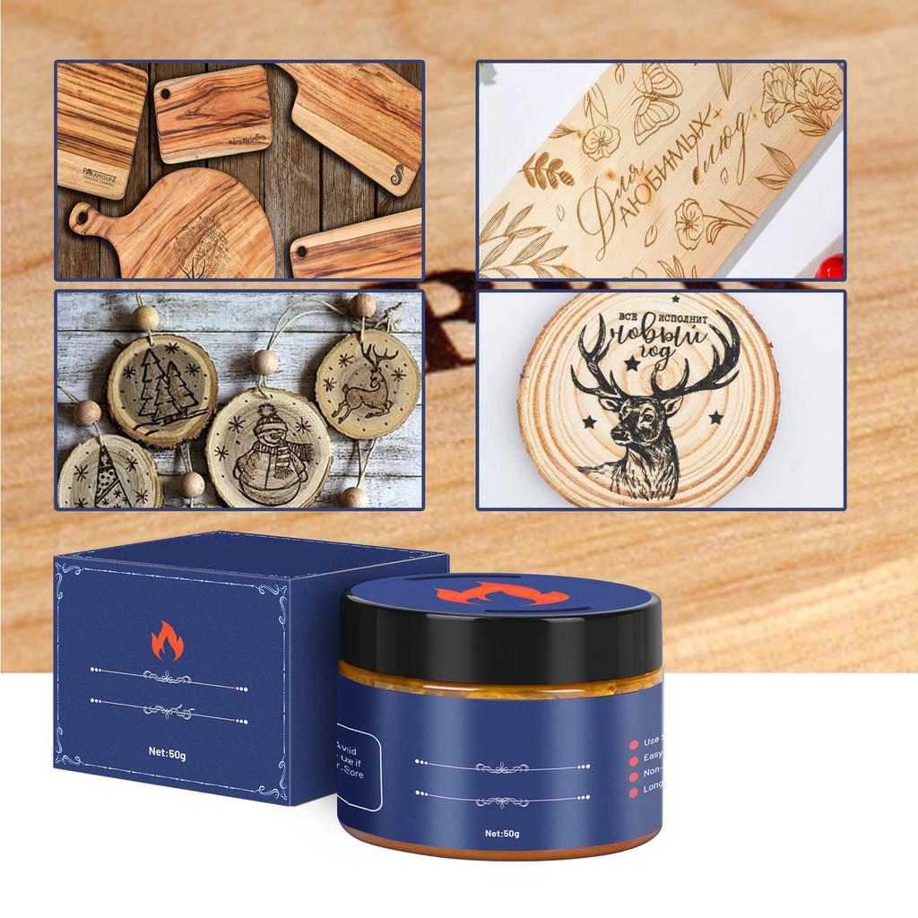 Wood Burning Paste Outdoor DIY Pyrography Wood Paste Leather Canvas Paper Combustion Aid Paste