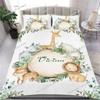 Lovely Baby Elephant Flowers Duvet Cover Set Cute Cartoon Animals Bedding Set Giraffe Quilt Cover Twin Full For Girls Boys Gift