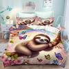 Lenoška Povlak na přikrývku 3D Vtipné Zvíře kreslený přikrývka ložní souprava, měkký bytový textil polyester 3D digitální tisk dětské dárky