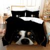 3D Dog Printed Duvet Cover Set King Queen Full Size Kids Teens Boys Bedding Set Black Cute Pet Puppy Polyester Comforter Cover