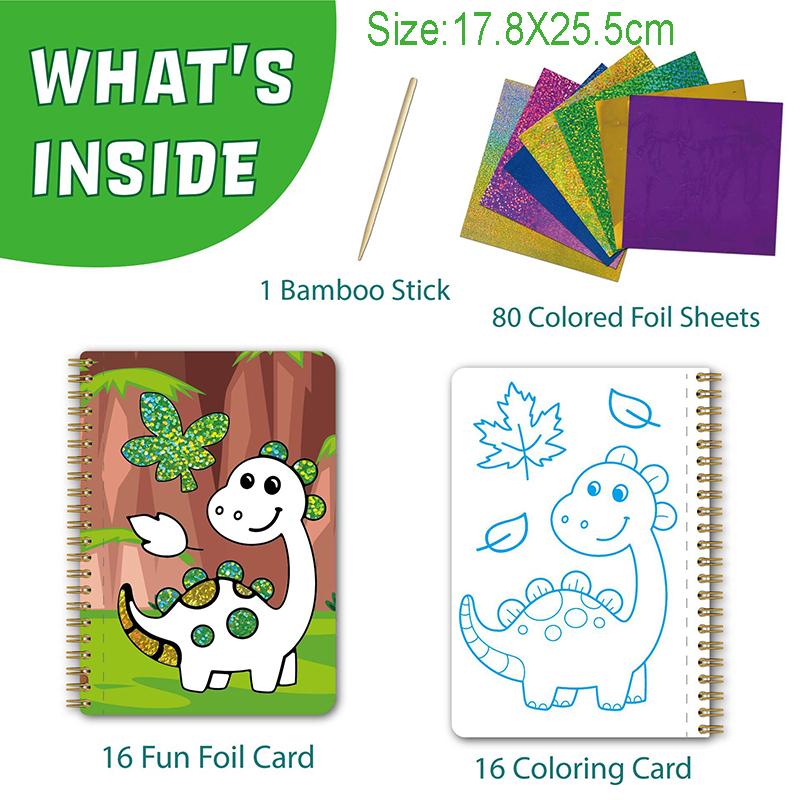 Foil Craft Activity No Mess Art Kit Fun Foil Art for Kids Adults Magnet Foam Paint by Sticker Peel and Press Foul Fun Craft Gifts for Girls  Boys