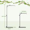 86-129Hcm Adjustable Height and Length Reptile Lamp Stand Holder with Hook Hanging, Base - Black