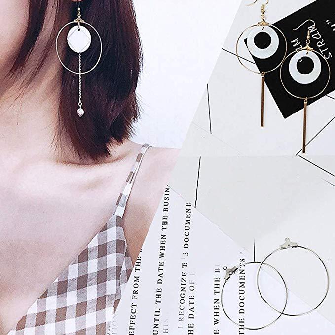 10-20Pcs Stainless Steel Big Circle Ear Wire Earrings 20/25/30/35/40mm Hoop Earring Hooks Connector DIY Earrings Jewelry Making