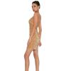 Sexy Sequined Halter Dress French style Sequins Sling Backless Slim fit Sheath Dress Short dress