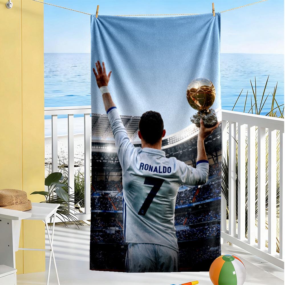 Ronaldo Cr7 Legend Beach Towel Super Soft Microfiber Quickdry Fabric Comfortable Lightweight