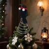 Unique Holiday Decor Realistic Crow Ornament Spooky Halloween Crow Tree Topper with Scarf Pompom Ball Miniature for Party