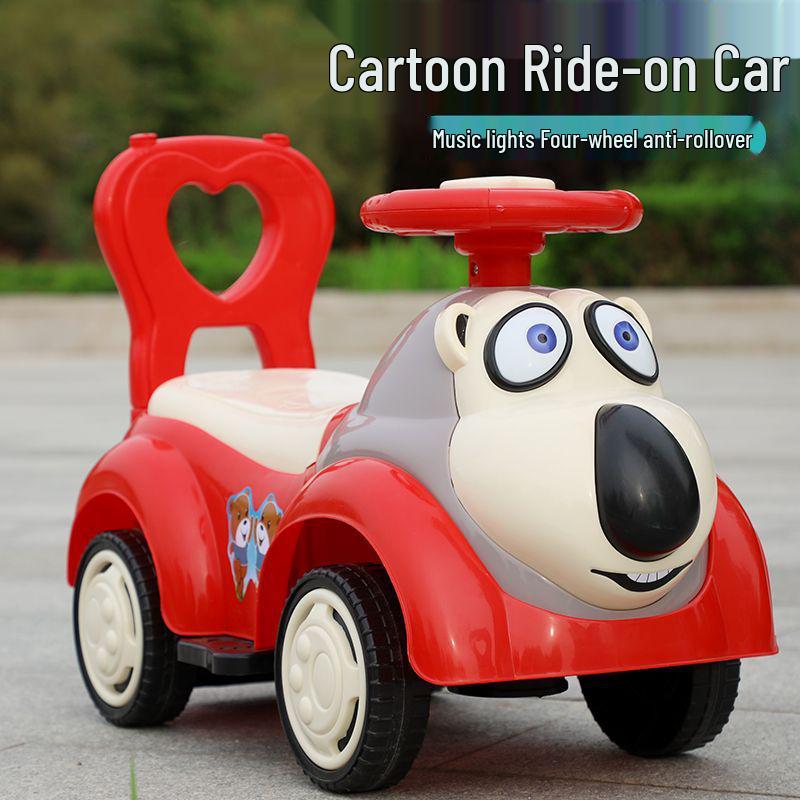 Kinder Vierrad Schaukelauto Roller mit Musik, Geeignet für Alter 1-6