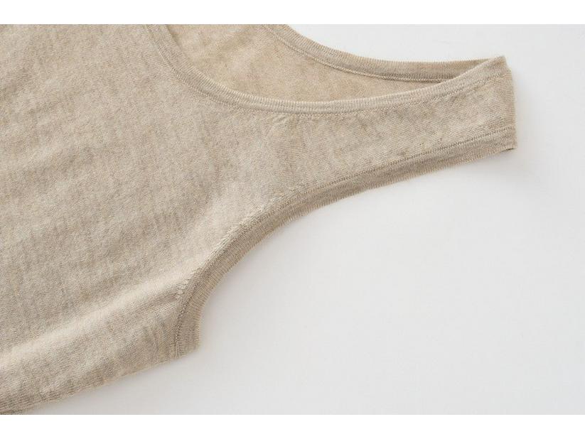 Women's 100% Pure Cashmere Round Neck Knitted Vest - Close-Fitting & Comfortable