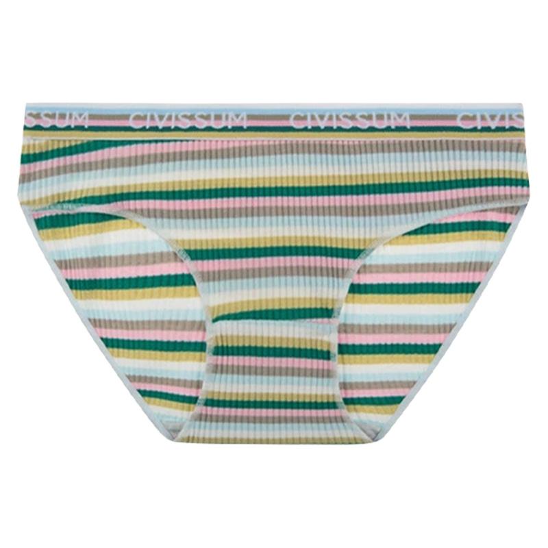 

Женские трусики с низкой посадкой, цветные в полоску, удобные брифы L