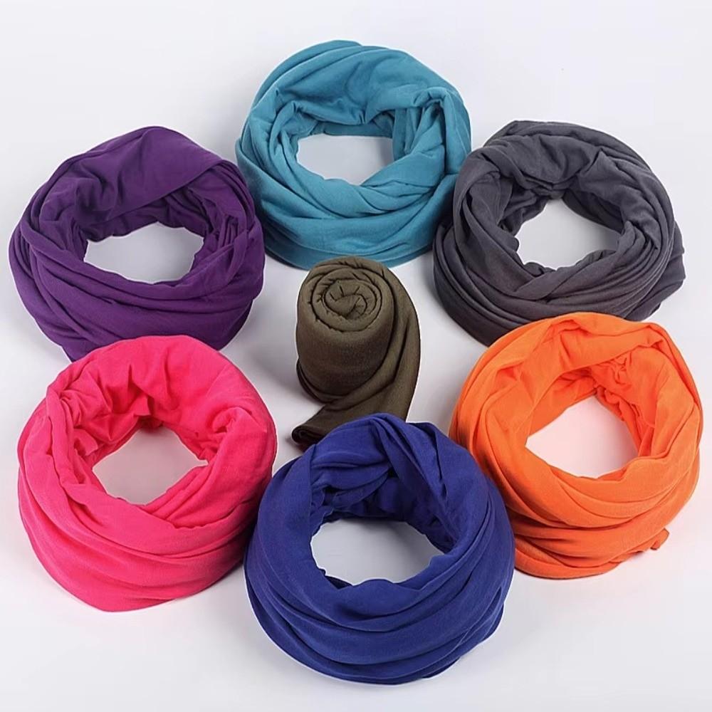 Soft Infinity Scarf Solid Color Loop Scarf Fashion Circle Scarf  for Women