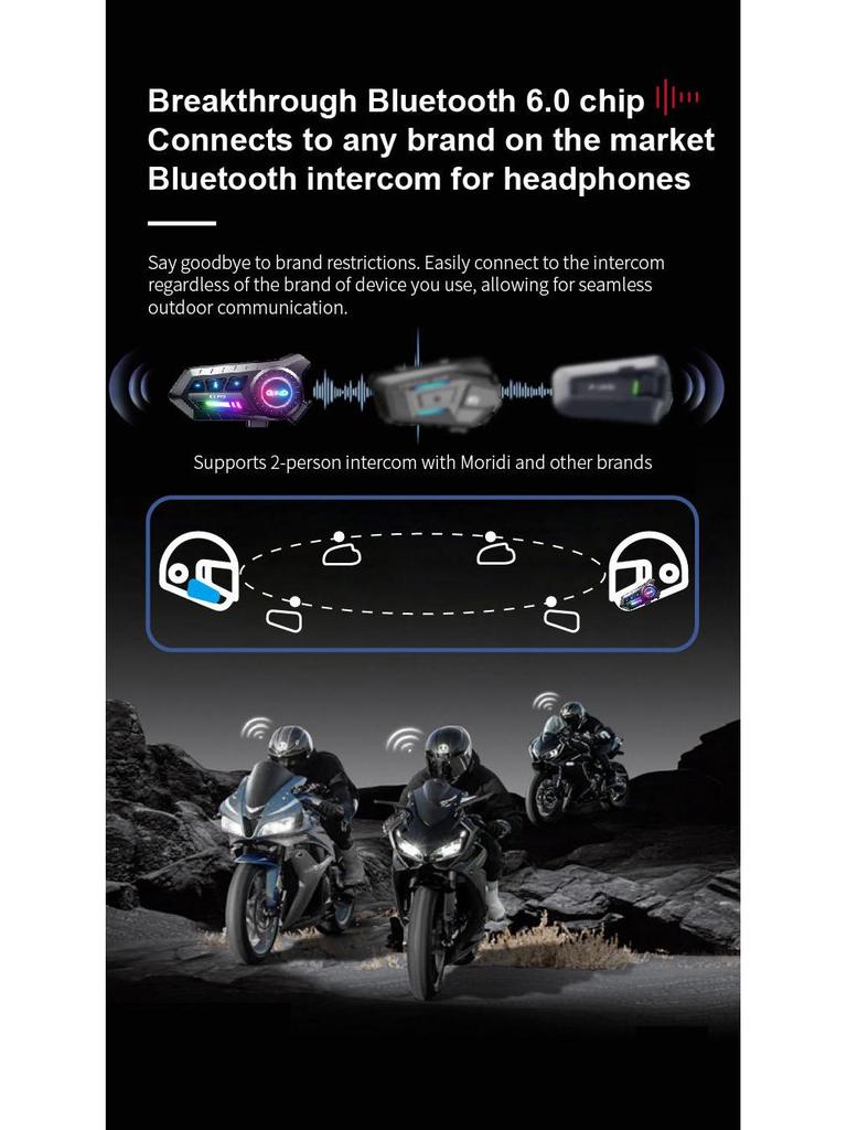 X3 X3PRO Bluetooth Noise-Canceling Motorcycle Helmet Earphones - Waterproof with Long Battery Life.