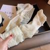 Long Cotton Linen Scarf Retro Silk Scarf Versatile Flaxen Lace Scarf  for Women