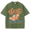 Spritzy Veneto Orange Fruits Prints Washed T Shirts Women Cotton TShirt Distressed ONeck Comfortable Tops Summer Woman Clothes