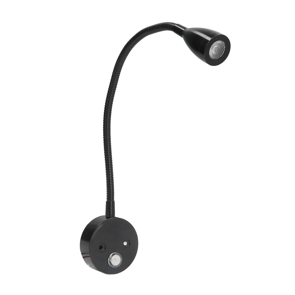 RV Interior Reading Lights Bedside Reading Lamp 10‑30v Dimmable Adjustable Caravan Light for Car RV Boat Motorhome Black