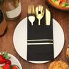 25 Set Plastic Silverware Sets with Napkins Plastic Cutlery Set for Guests Wrapped Disposable Silverware Set with Forks Knives