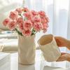 Cream Wind Ceramic Vase Ornaments Living Room Flower Arrangement Dried Flowers Large Diameter Luxury High Sense Irregular Vase