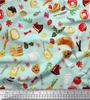 Soimoi Japan Crepe Satin Fabric Fruits,Bread & Donut Food Decor Fabric Printed metre 42 Inch