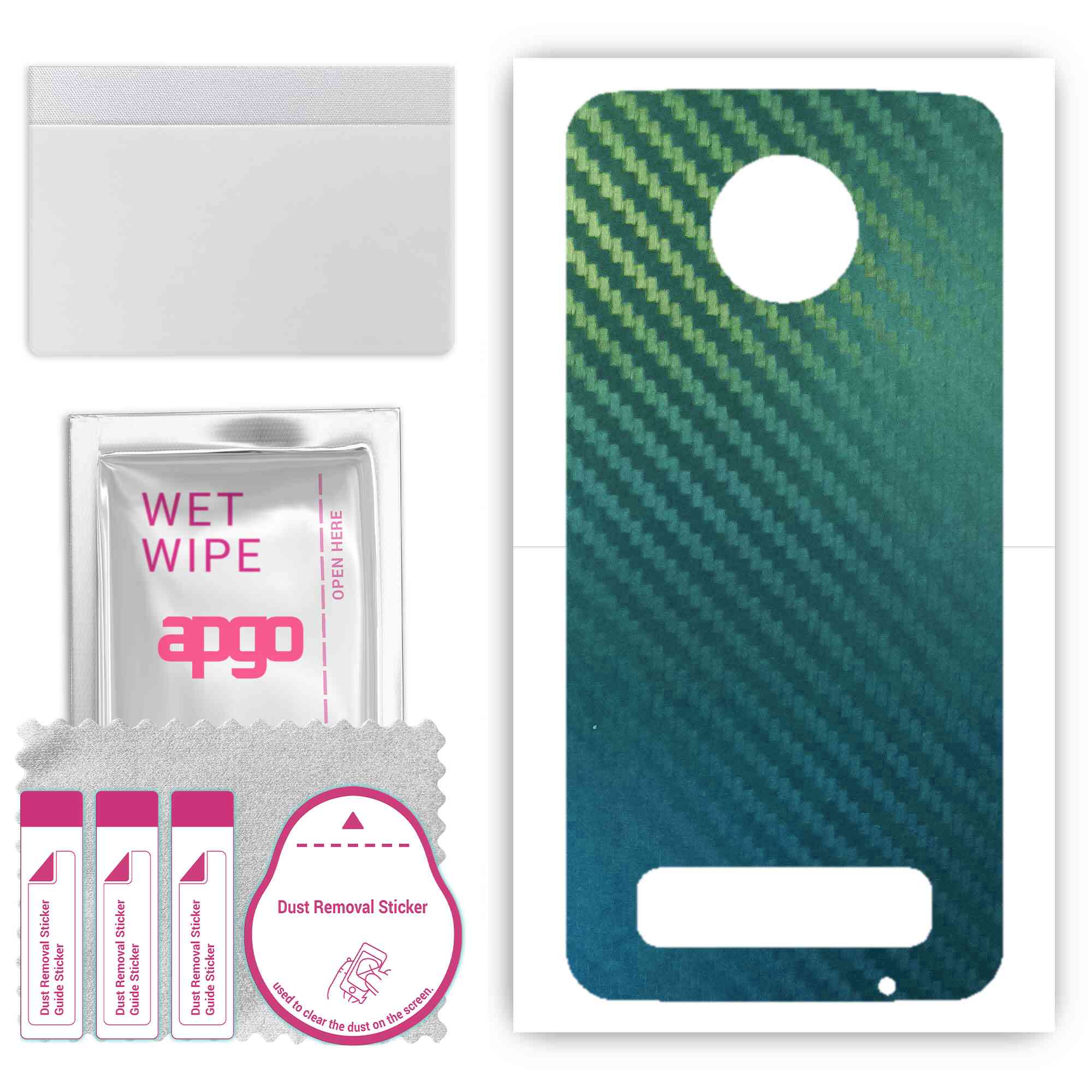 

apgo Захисна наклейка для задньої панелі, сумісна з Motorola Moto Z3 Play, Wrap Film, Foil, Vinyl - Pattern Carbon Chameleon CAKA1