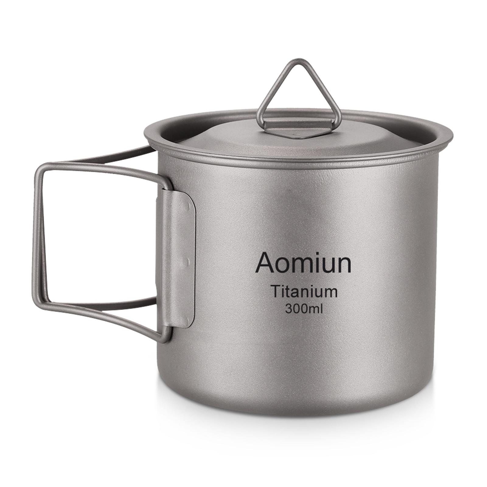

Aomiun сверхлегкая титановая чашка для отдыха на природе портативный набор из 2 чашек 300 мл 650 мл походная пикниковая чашка для воды 300ML