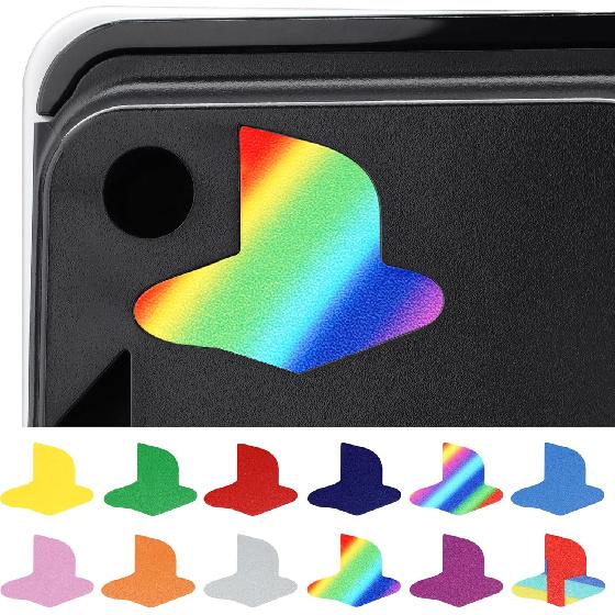 PlayVital 12 PCS Logo Underlay Sticker for ps5 Slim Console, for ps5 Pro Console, Custom Logo Vinyl Decal Skins for ps5 Slim Digital & Disc Edition -