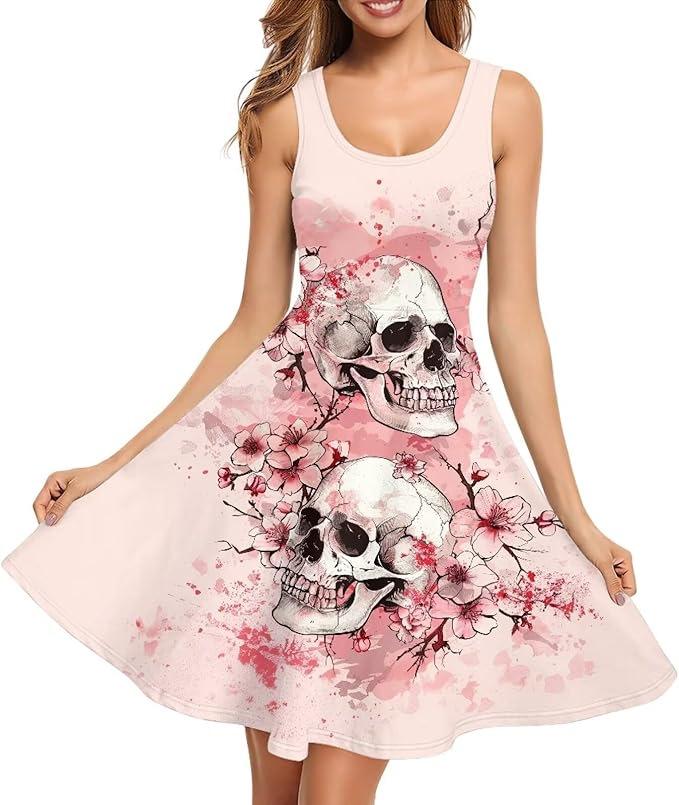Summer Dress Casual Sleeveless Vest Cotton Skating Vest Short Medium and Long Dress