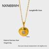 ins Popular Stainless Steel Magnetic Elliptical Zircon Phase Box Pendant Necklace Plated 18K Gold Geometric Jewelry Women