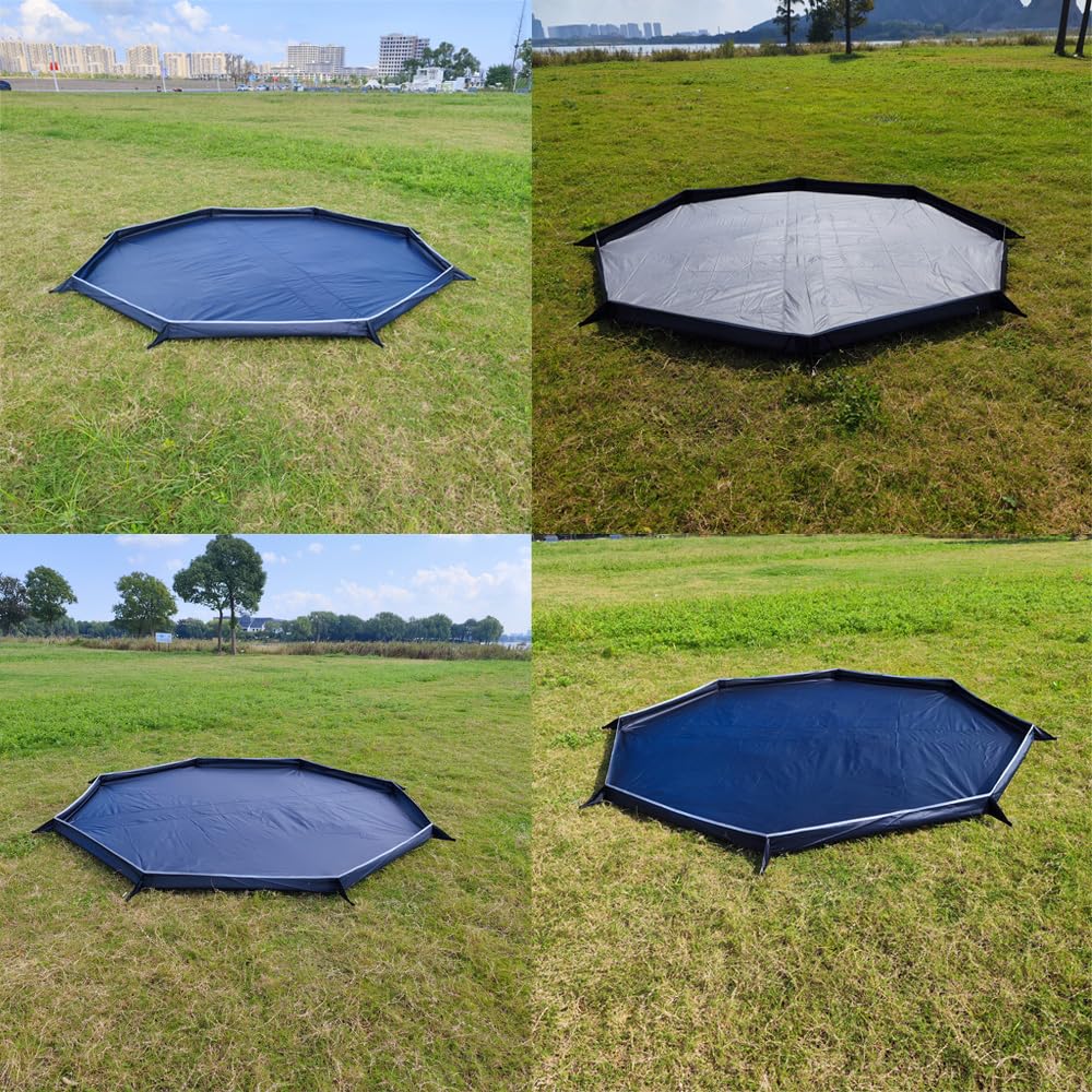 Octagonal Ground Sheet for 2-3 Person One-Pole Tents, Lightweight, Waterproof, PU4000mm, 3D Design, Includes Storage Bag