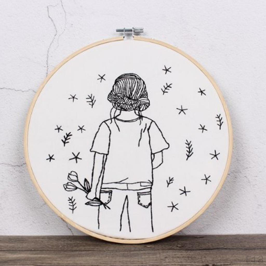 Runda Träbroderibågar Stygn - 13,8 cm