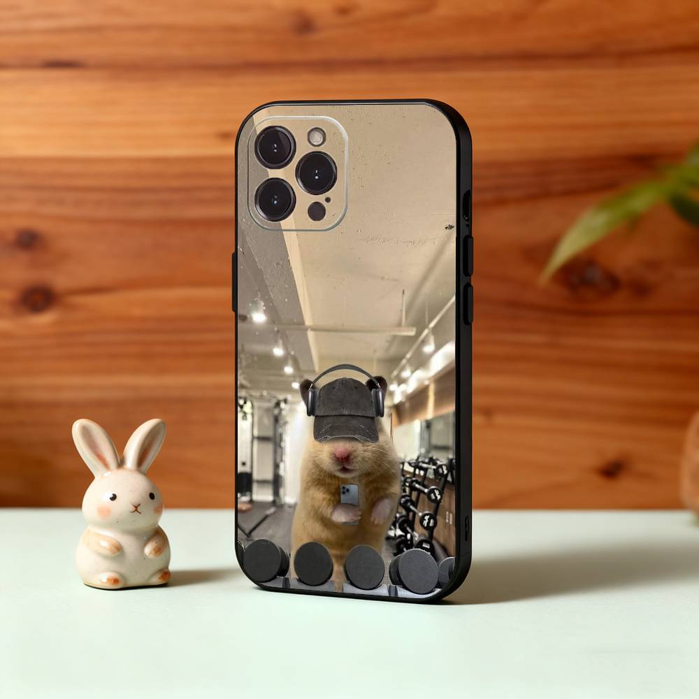 

Cute G-Gym H-Hamster Phone Case For iPhone17,16,15,14,13,12,Plus,Pro Max, 5G Others Soft Black Cover iPhone14Plus
