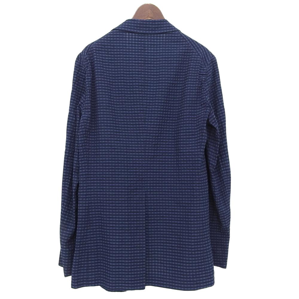 TAGLIATORE SAHARA Men's Cotton Gingham Check Tailored Jacket, Navy, Size 44 Jacket 44 NavyUsed