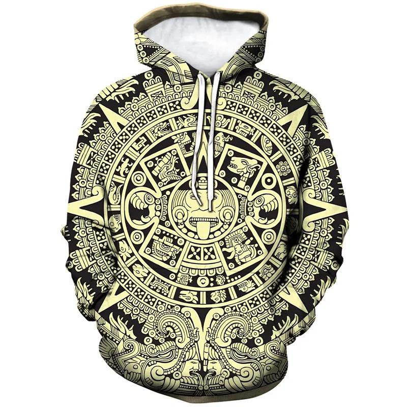 3D Digital Printing Totem Series Men's Casual Hoodie New Men's Fashion Sweatshirt Sweater