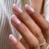 Classic Nude Pink Short Round French Press-On Nails – Removable & Wearable False Nail Tips